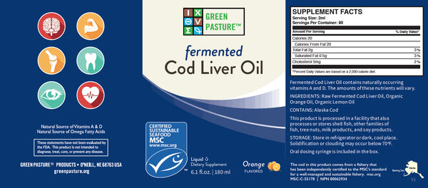 Fermented Wild Caught Cod Liver Oil Liquid